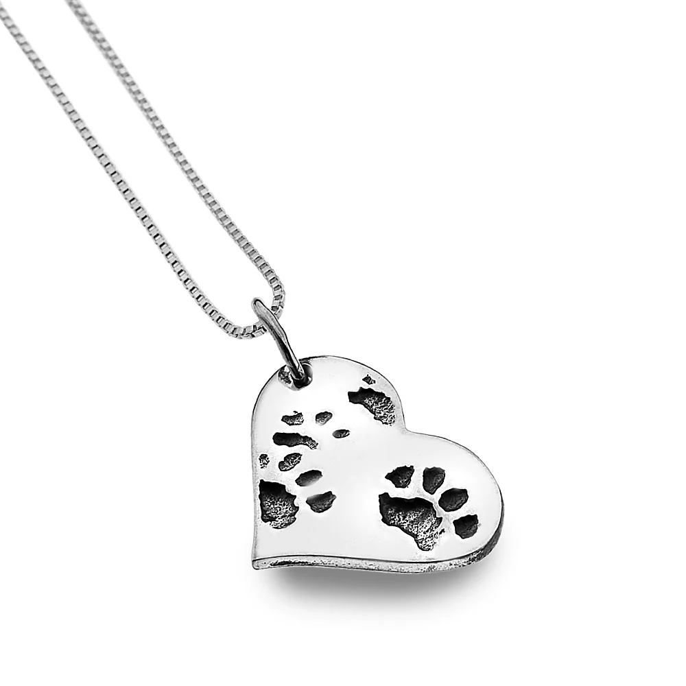 Stainless Steel Pet Cat Dog Love Heart Pendant Necklace