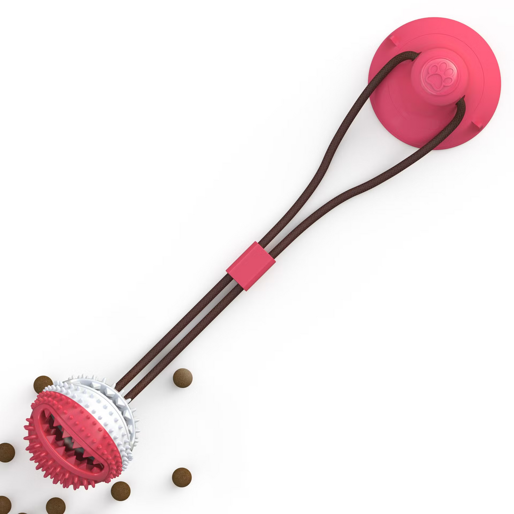 Dog Toys Silicon Suction Cup Tug Interactive Dog Ball Toy For Pet Chew Bite Tooth Cleaning Toothbrush Feeding Pet Supplies