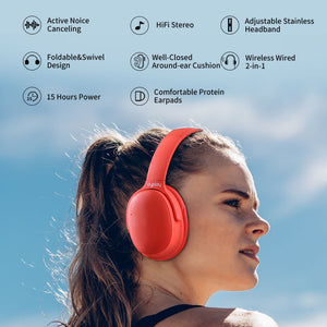 ANC Bluetooth Earphone Active Noise Cancelling Headphone With Microphone