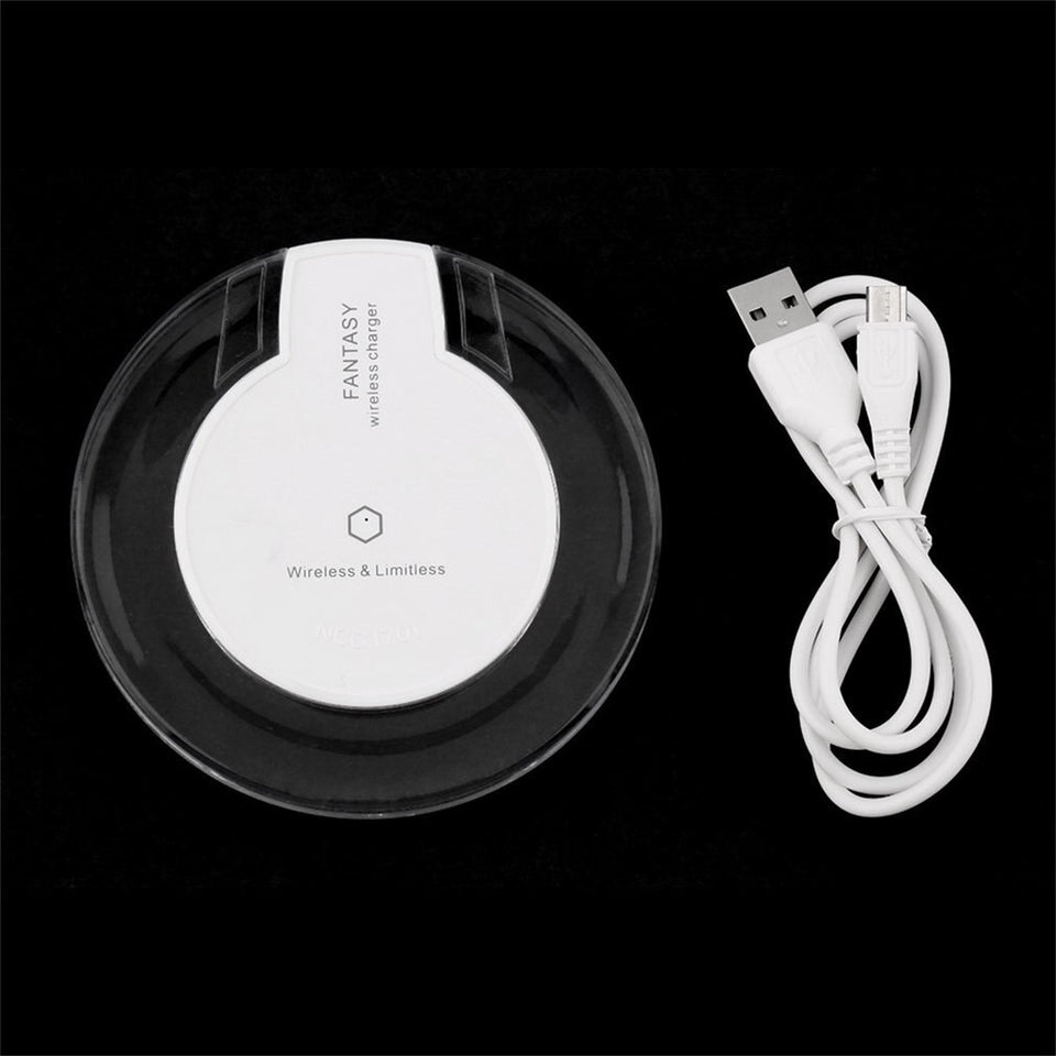 Mini Fantasy Transparent Disk Ultra Thin Qi Wireless Charging Pad Charger Plate For Samsung S6 Promotion