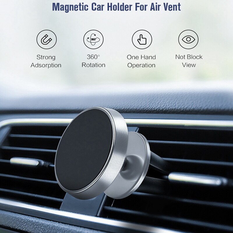 Magnetic Car Phone Stand Dashboard Phone New Luxury Stand Holder for IPhone for Huawei Lite Magnet Air Hole Handle Installation