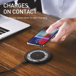 ROCK 15W Qi Wireless Charger for iPhone X XS MAX XR 8 Plus Samsung S10 Xiaomi 9 10W Wireless Charging Transparent