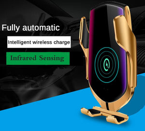 R1 Automatic Clamping 10W Car Wireless Charger For iPhone Xs Huawei LG Infrared Induction Qi Wireless Charger Car Phone Holder