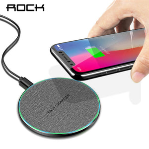 ROCK Qi Fast Charging 10W Wireless Charger For iPhone 11 Pro XS XR X 8 Airpods Quick Charge 3.0 Wireless Charging Pad