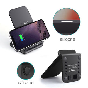 Double coil 10W Qi Wireless Charger For Samsung S10 S9 S8 Wireless Charging Dock For iPhone XS MAX XR X 8 Plus USB Charger