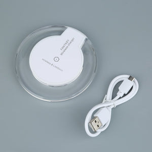 Mini Fantasy Transparent Disk Ultra Thin Qi Wireless Charging Pad Charger Plate For Samsung S6 Promotion