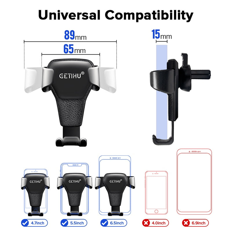 GETIHU Gravity Car Holder For Phone in Car Air Vent Clip Mount No Magnetic Mobile Phone Cell Stand Support For iPhone 11 XS X XR