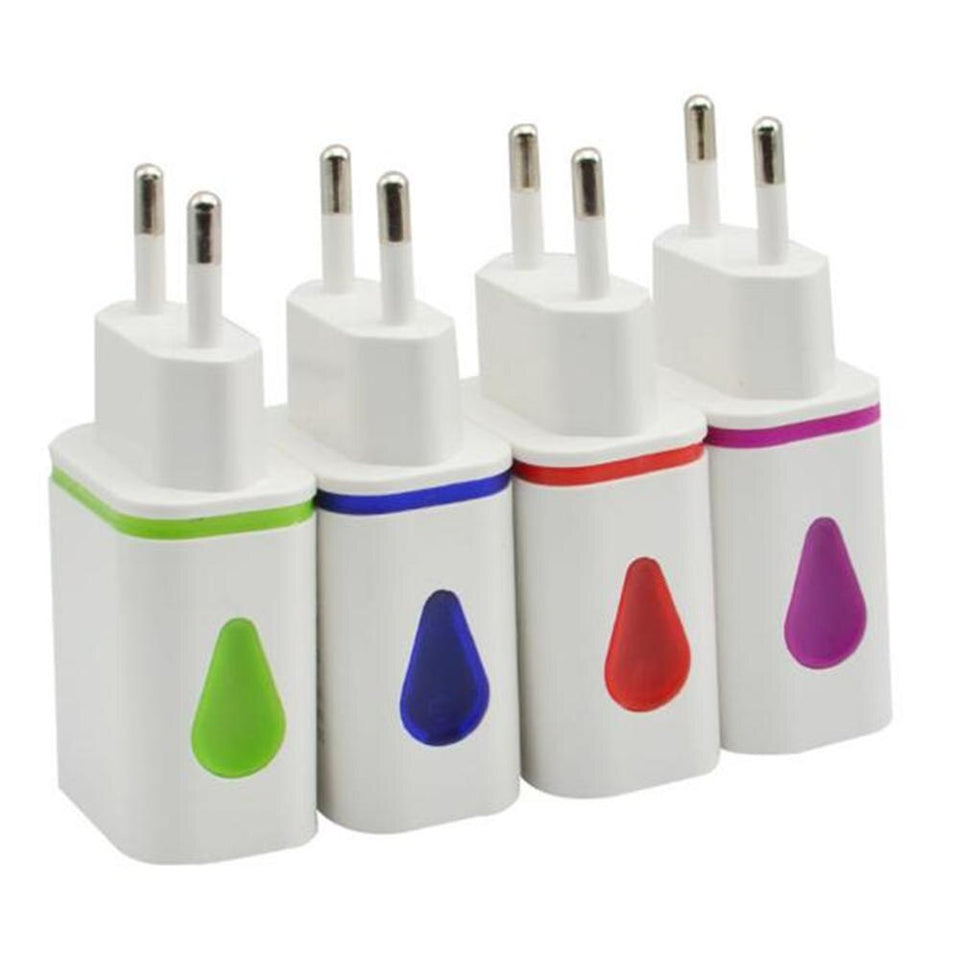 Phone charger Fashion Adapter LED 2 USB Port Wall