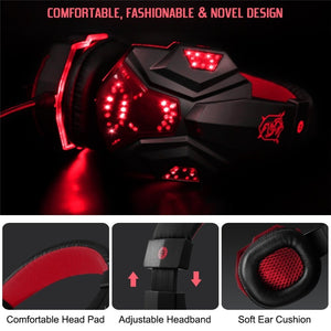 LED Lights Gaming Headset for PS4 PC Xbox