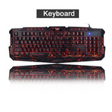 Gaming Backlight Keyboard Mouse Combos LED USB Wired Colorful Breathing Crack Gaming Keyboard for Desktop Laptop Russian sticker