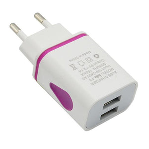 Phone charger Fashion Adapter LED 2 USB Port Wall