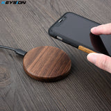 KEYSION 10W Wooden Qi Wireless Charger for iPhone 11 Pro XR XS Max Xiaomi mi 10 fast Wireless Charging Stand for Samsung S20 S10