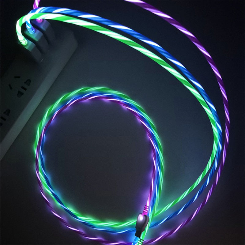 LED Glow Flowing Data USB Phone Charger