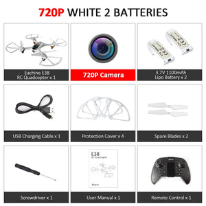 Eachine E38 WiFi FPV RC Drone 4K Camera Optical Flow 1080P HD Dual Camera Aerial Video RC Quadcopter Aircraft Quadrocopter Toys