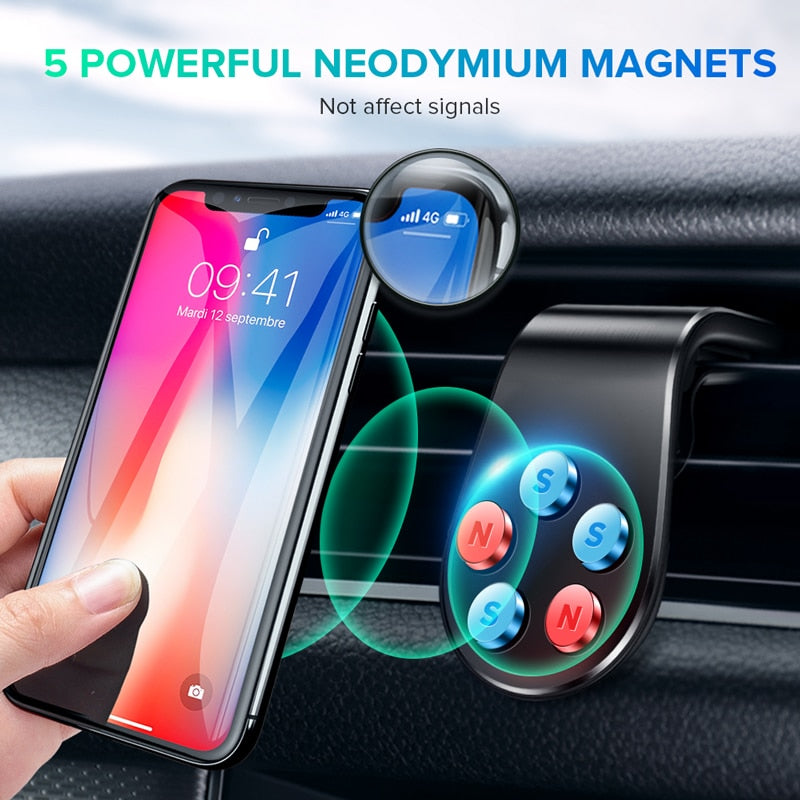 GETIHU Metal Magnetic Car Phone Holder Mini Air Vent Clip Mount Magnet Mobile Stand For iPhone  XS Max Xiaomi Smartphones in Car