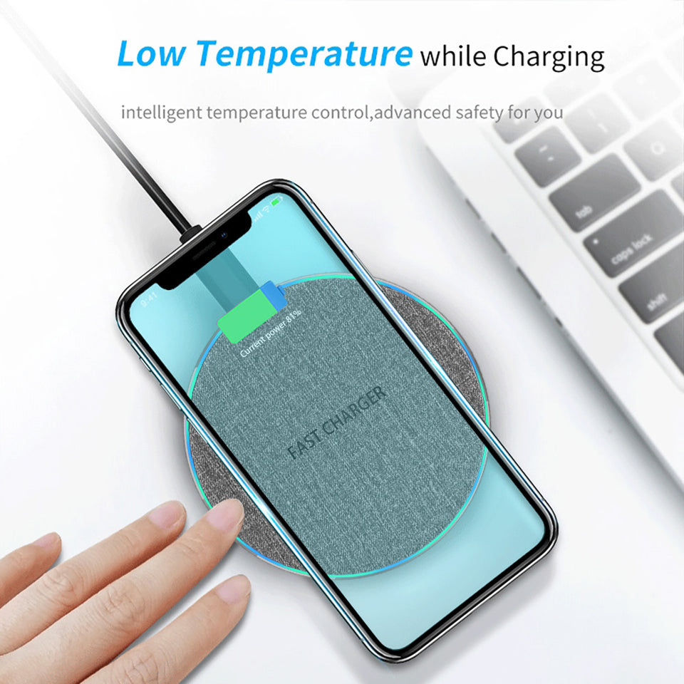 ROCK Qi Fast Charging 10W Wireless Charger For iPhone 11 Pro XS XR X 8 Airpods Quick Charge 3.0 Wireless Charging Pad