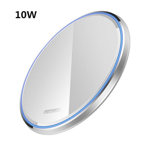 ROCK 15W Mirror Wireless Charger For iPhone 11 X XS Max XR 8 Plus Qi Fast Quick Charge Pad For Xiaomi Mi9 Samsung