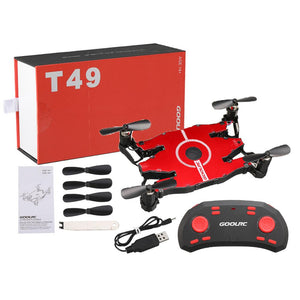 T49 SOL Ultrathin Wifi Selfie Drone 720P Camera Auto Foldable Arm Altitude Hold FPV Racing Drone RC Quadcopter VS H49 E57 H37