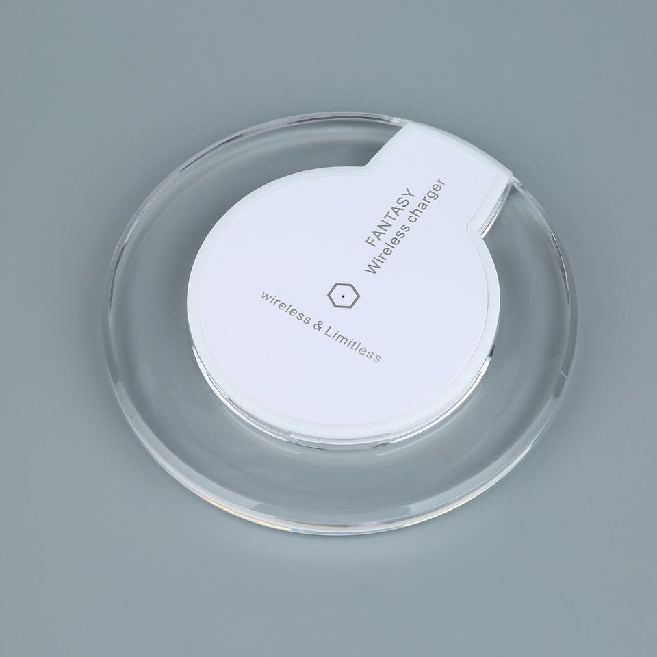 Mini Fantasy Transparent Disk Ultra Thin Qi Wireless Charging Pad Charger Plate For Samsung S6 Promotion