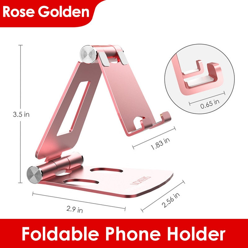 LINGCHEN Phone Holder Stand for iPhone 11 Xiaomi mi 9 Metal Phone Holder Foldable Mobile Phone Stand Desk For iPhone 7 8 X XS