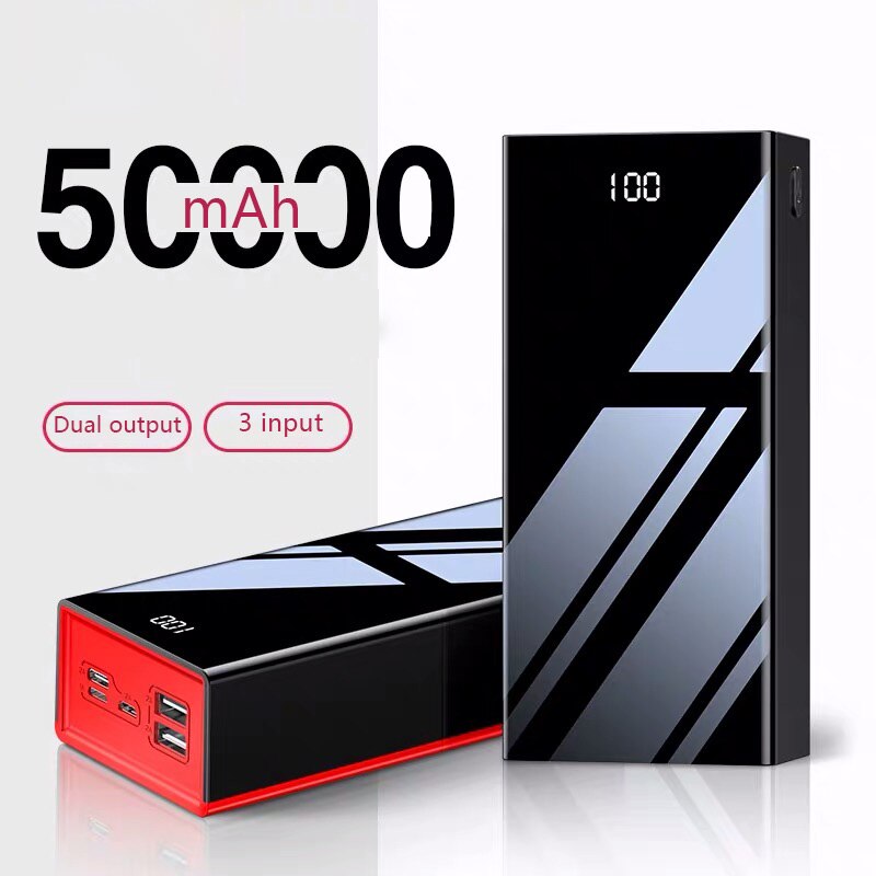 50000 mAh Portable power bank mirror LED display