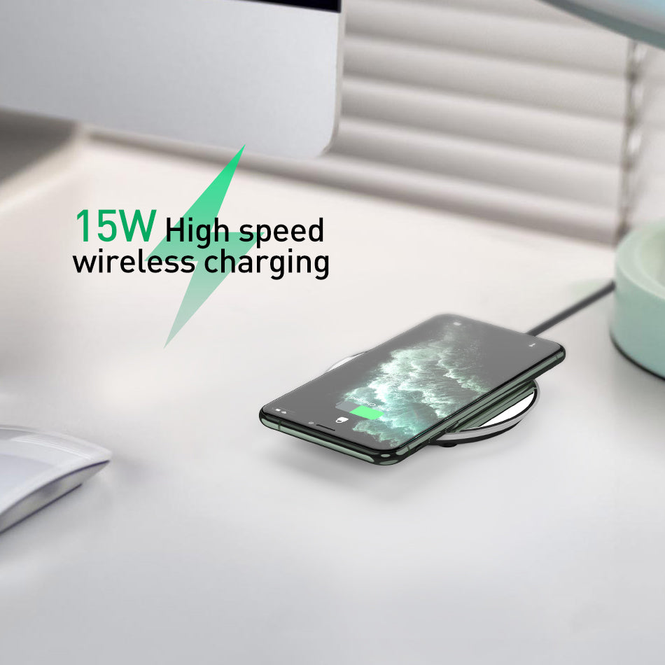 ROCK 15W Qi Wireless Charger for IPhone X XR XS Max 11 8 Plus Fast Wirless Charging for Samsung Xiaomi Phone Qi Charger Wireless