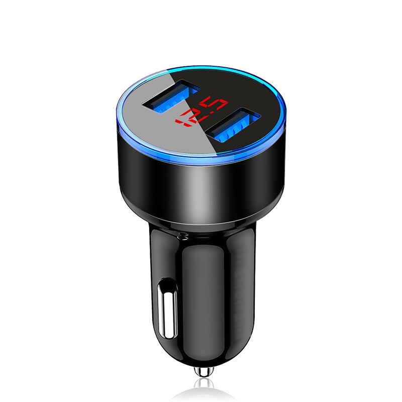 Dual USB Car Charger 2 Port LCD Display