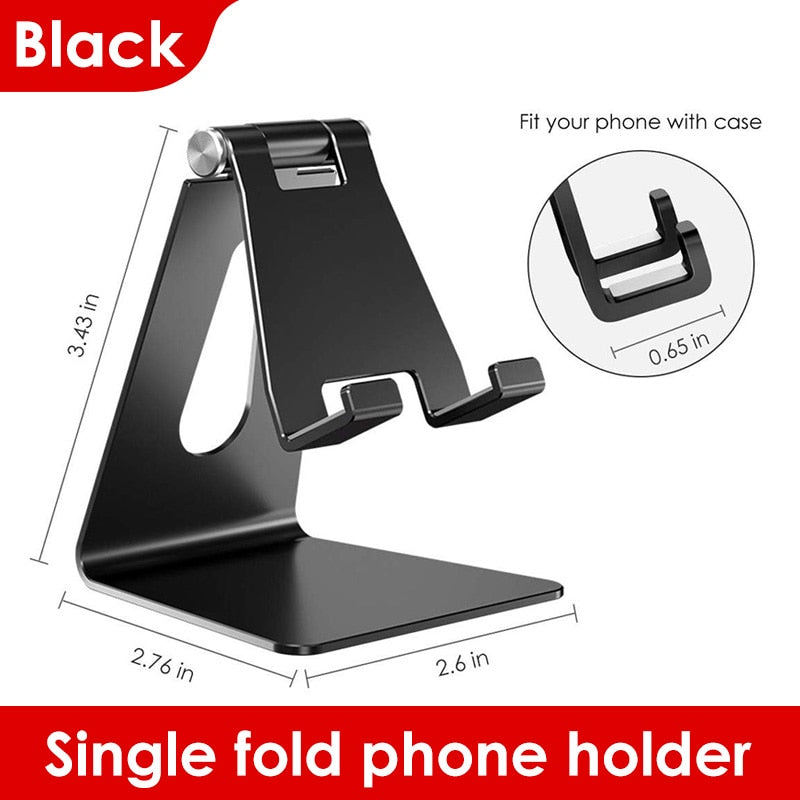 LINGCHEN Phone Holder Stand for iPhone 11 Xiaomi mi 9 Metal Phone Holder Foldable Mobile Phone Stand Desk For iPhone 7 8 X XS