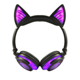 Holyhah Birthday Gift  Wireless  Bluetooth Earphone Foldable Flashing Cat