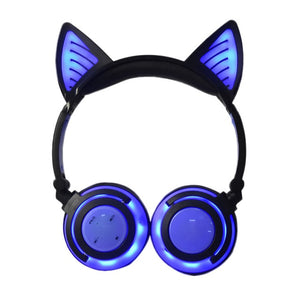 Holyhah Birthday Gift  Wireless  Bluetooth Earphone Foldable Flashing Cat