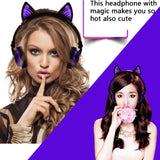 Holyhah Birthday Gift  Wireless  Bluetooth Earphone Foldable Flashing Cat