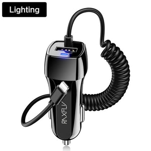 Car Charger For Mobile Phone Charger With USB Cable