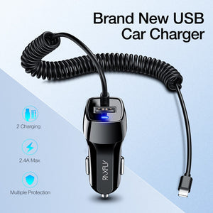 Car Charger For Mobile Phone Charger With USB Cable