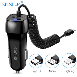 Car Charger For Mobile Phone Charger With USB Cable