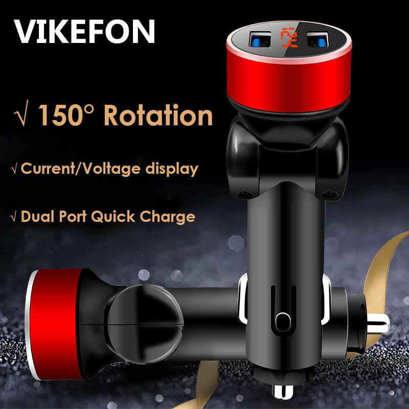 150 Degree Rotation 3.1A Mini Dual USB Car-Charger